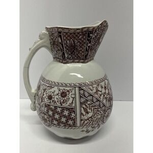 Antique John Edwards DH&Co Shaftesbury Porcelain Earthenware Pitcher Late 1880s